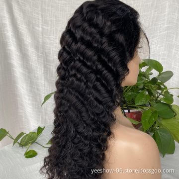 hot sale Wholesale Transparent  Lace front  With Baby Hair 150% Density  Lace front Human Hair Wigs Glueless Full Lace Wig